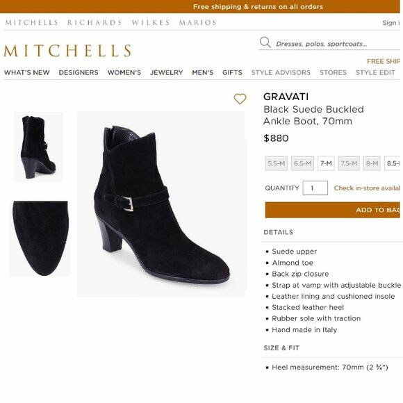 * NEW * $800 GRAVATI Neiman Marcus Women's 7.5 M Ankle Boot 4656 * add $15 Trees - Picture 3 of 16